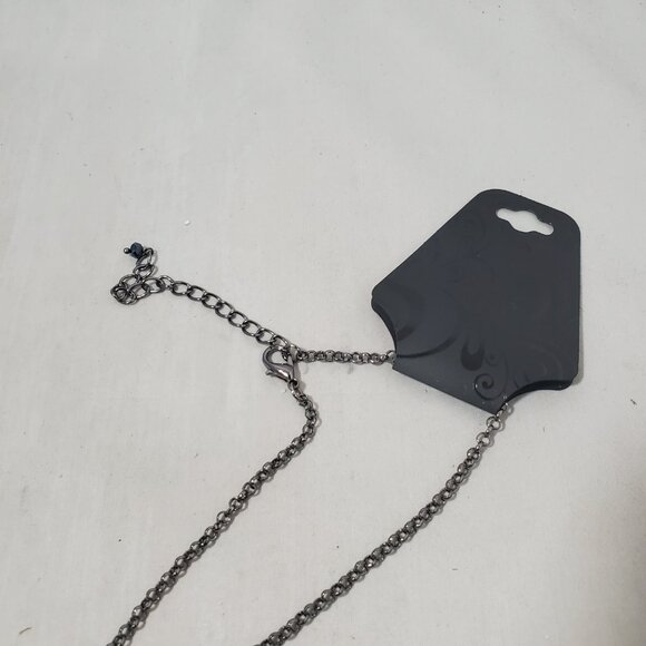 Inter American Faceted black and smoky grey crystal Stone lariat Necklace - Picture 7 of 7